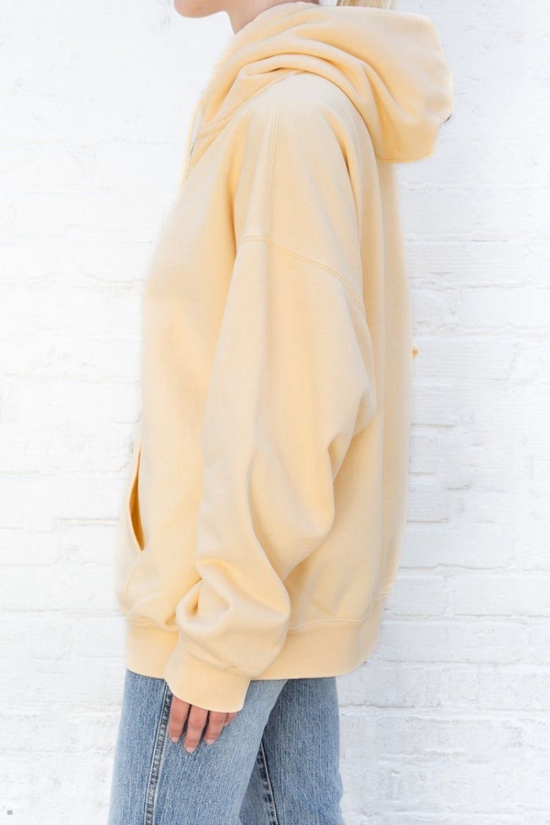 Sweat a Capuche Brandy Melville Christy Jaune | YDV-50253831